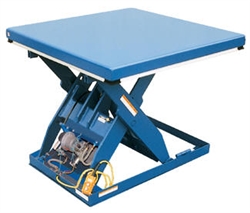 Vestil AHLT Rotary Air/Hydraulic Scissor Lift Tables - 7"/43" Lowered/Raised Height - 3,000# Capacity