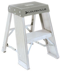 Aluminum Industrial Step Stands Overall Height 1' - Top Step 11-1/2" - Top Size 14"x9-1/4"