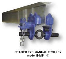 E-MT Series Low Profile Manual Trollies - Geared - 10' Chain Included