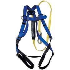 Order Picker Lanyard with Attached Safety Harness Universal Size -  400 LBS Capacity, 6' Shock-Aborbing Lanyard